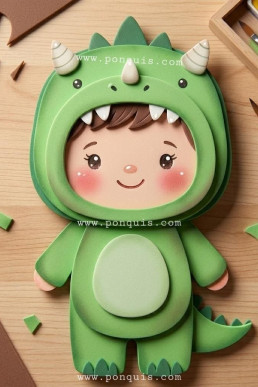 Moldes de aplique para halloween de niño DINOSAURIO