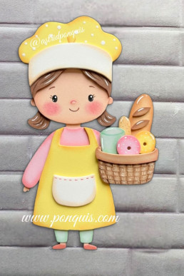 Moldes para hacer manualidades de fomi Niña Chef pastelera