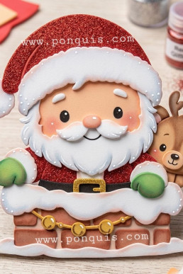 Moldes para realizar a Santa Claus en Chimenea