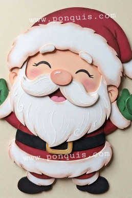 Moldes para hacer lindo Santa Claus decorativo de Foami con guantes verdes