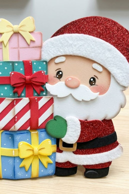 Moldes para hacer Santa Claus de Navidad con regalos descarga Gratis