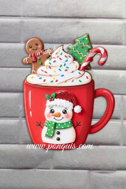 Moldes para hacer linda taza Navideña con foami Descarga Gratis en PDF