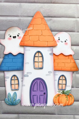 Moldes para hacer casa de fantasmitas de Halloween
