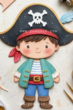 Moldes para hacer Aplique de niño Pirata para Halloween